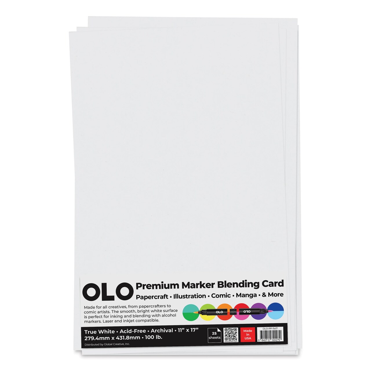 Olo Premium Marker Blending Card Paper - Pkg of 25, 11" x 17"